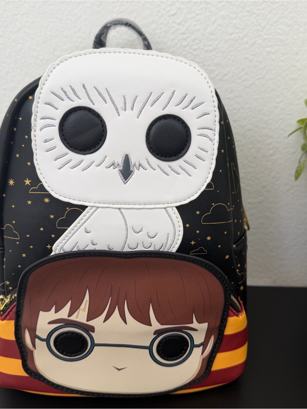 Warner Bros. Kids Owl & Wizard Mini Backpack - Black, White, Red, Gold